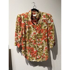Vintage Susie‎ Hayward Designer Linen Top Size 12  Floral Lagenlook Canada